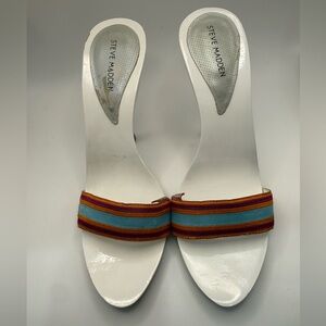 Steve Madden White Sandals with Multicolor Straps